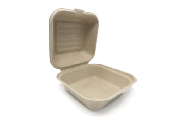 6x6 Inch Hamburger Biodegradable Takeout Containers