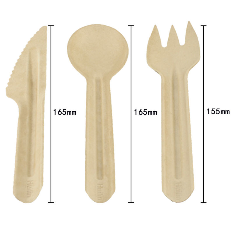 Compostable Airline Disposable Bagasse Cutlery Set, knife , Spoon, Fork